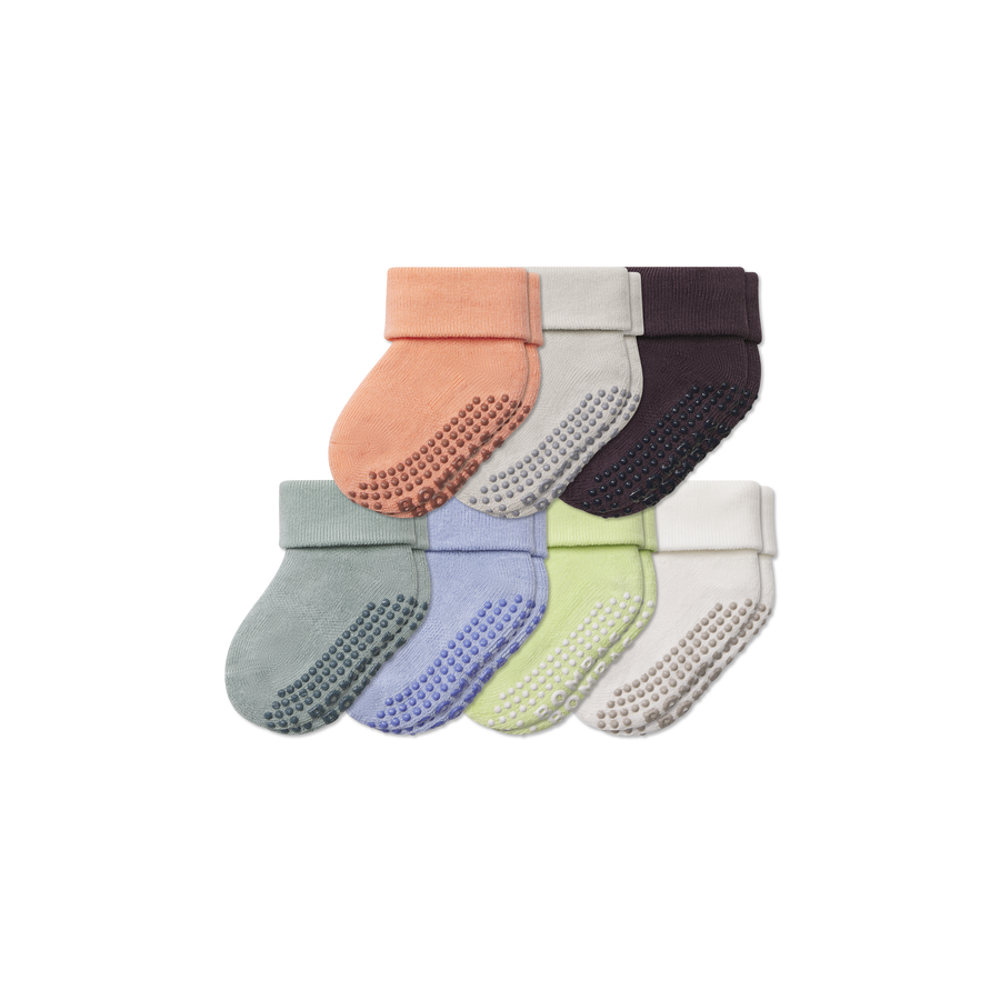 Baby Week of Bombas Gripper Calf Sock 7-Pack (6-12 Months) - Light Low Cut Move