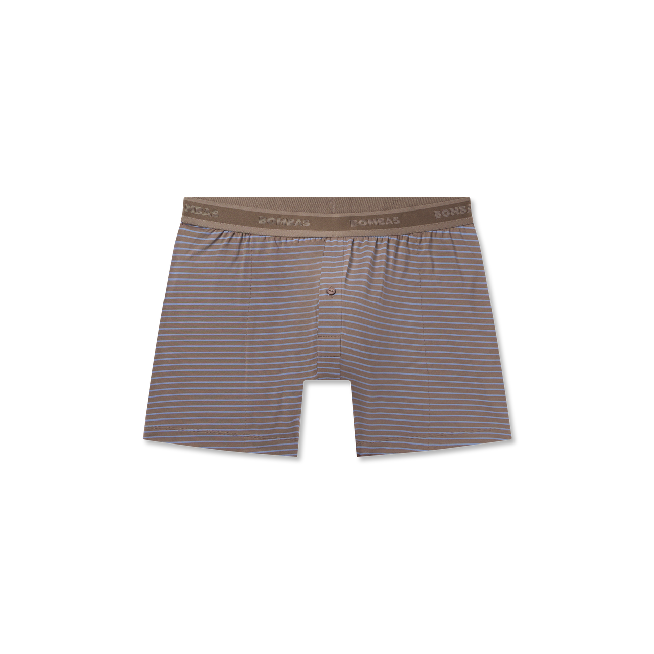 Men's Soft Flex Slim Boxer Short - Mushroom Grey / Oyster Blue Stripe L [8968]