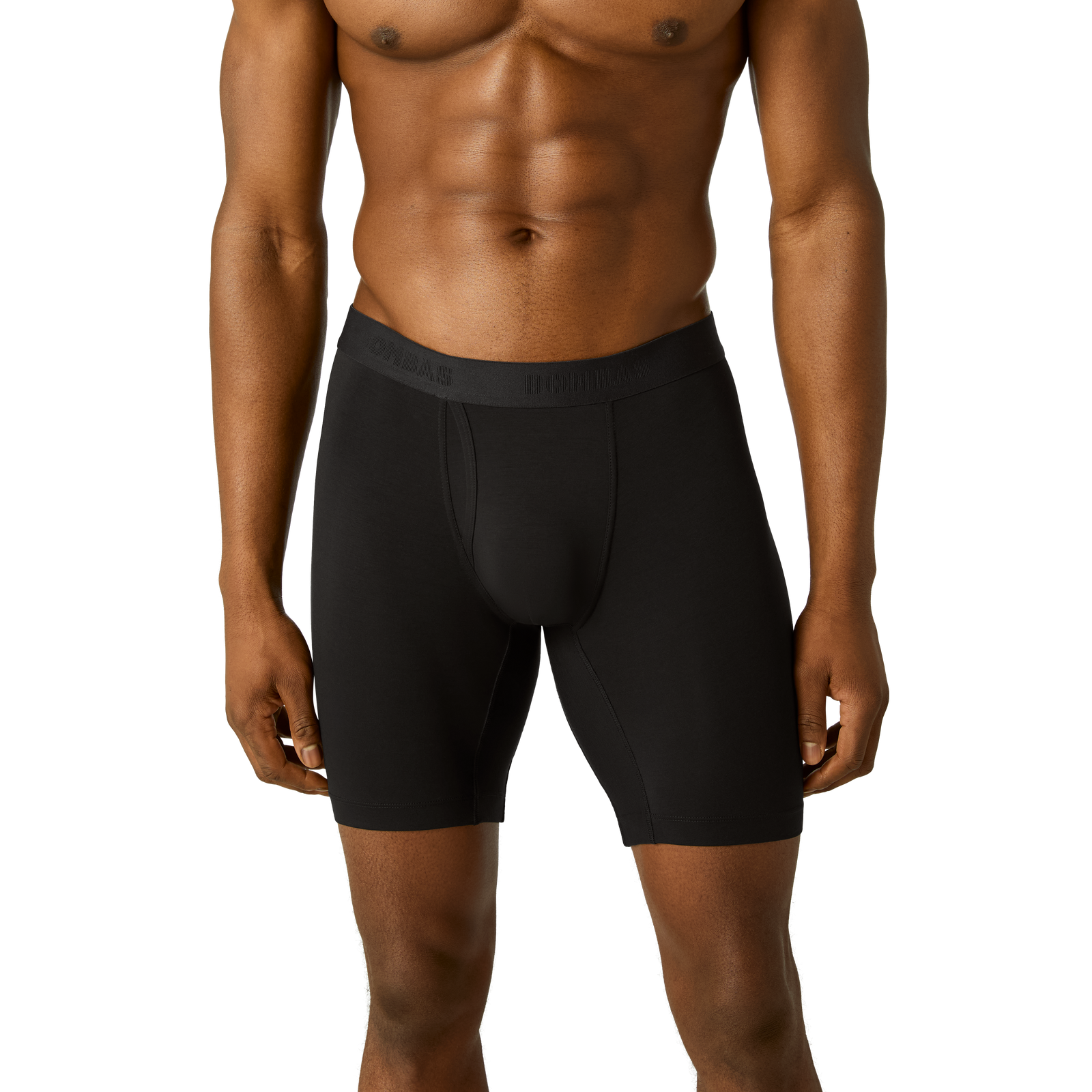 Men's Cotton Modal Blend Long Boxer Brief - Black MO1 [8969]