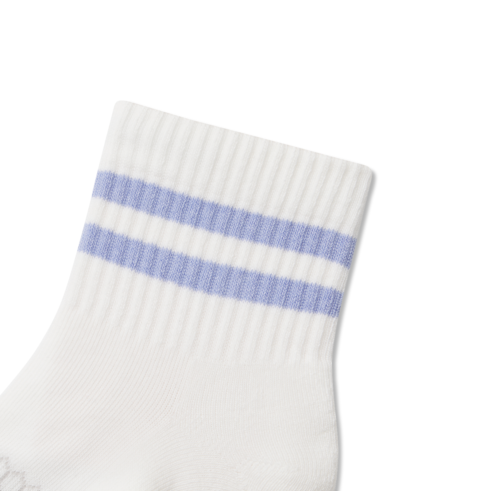 Vintage Stripes Quarter Socks - Soft White / Dawn Blue Detail [9006]