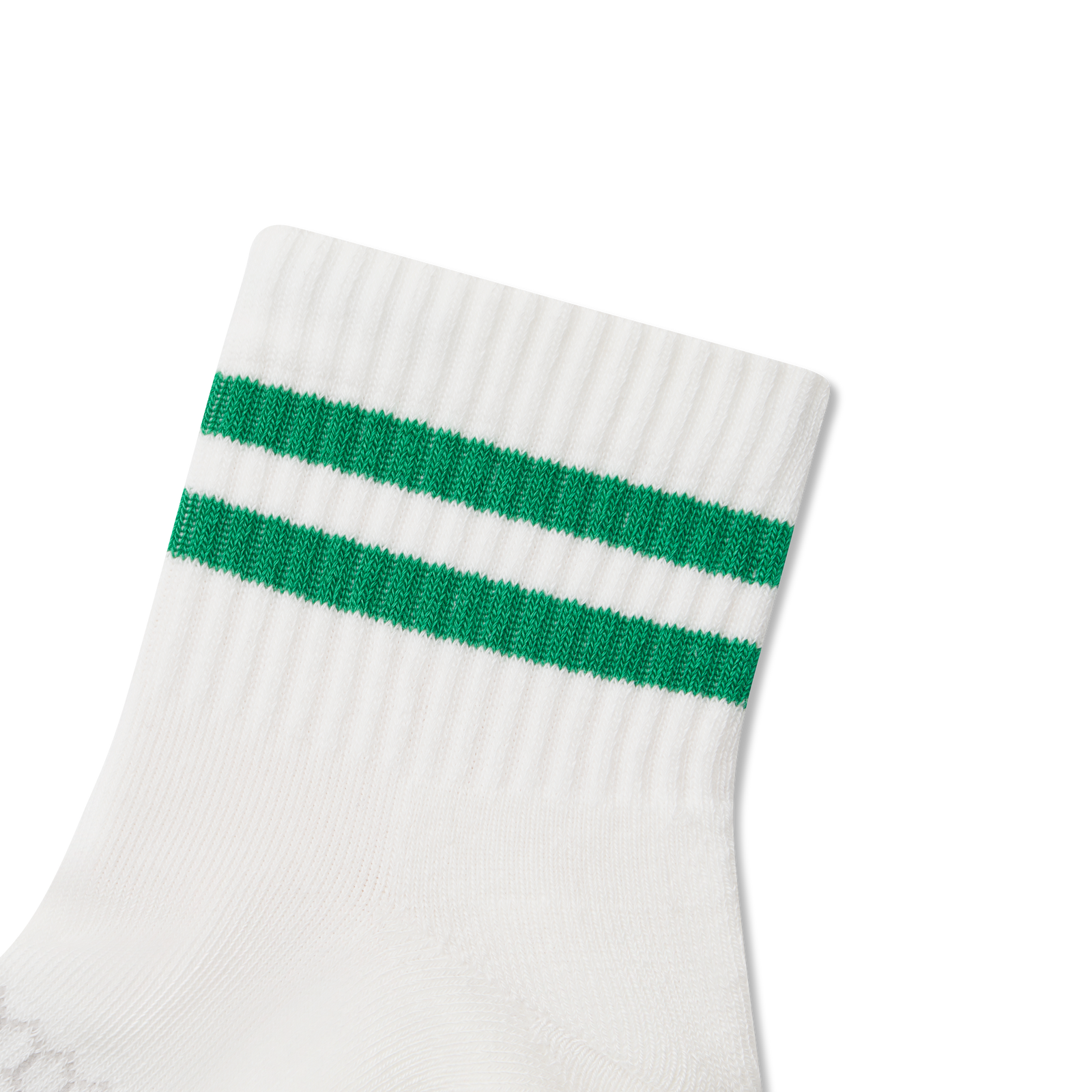 Vintage Stripes Quarter Socks - Soft White / Jungle Detail [9006]