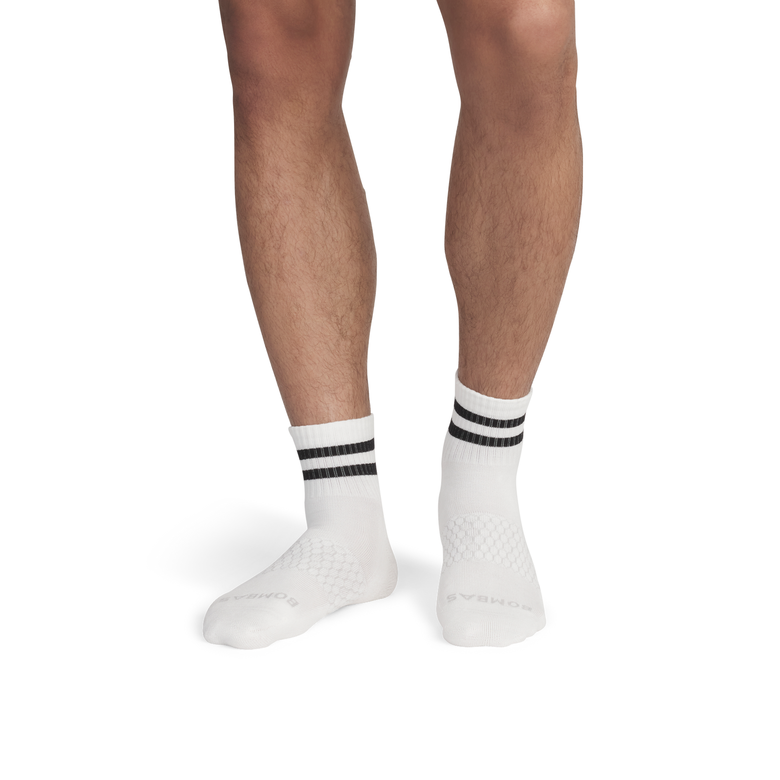 Vintage Stripes Quarter Socks - Soft White / Black MO1 [9006]