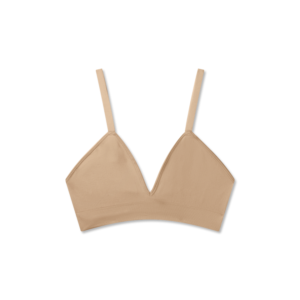 Women's Seamless Triangle Bralette - Sahara Sand L [9112]