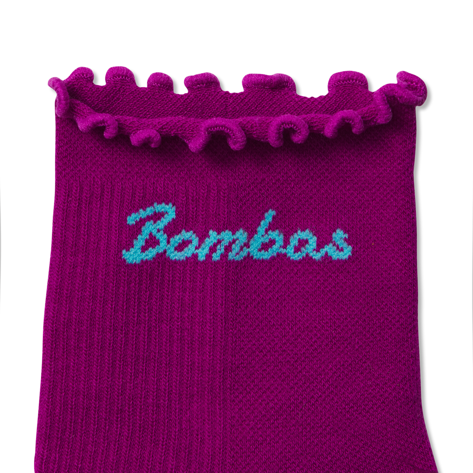 Ruffle Athletic Quarter Socks - vivid magenta Detail [9161]
