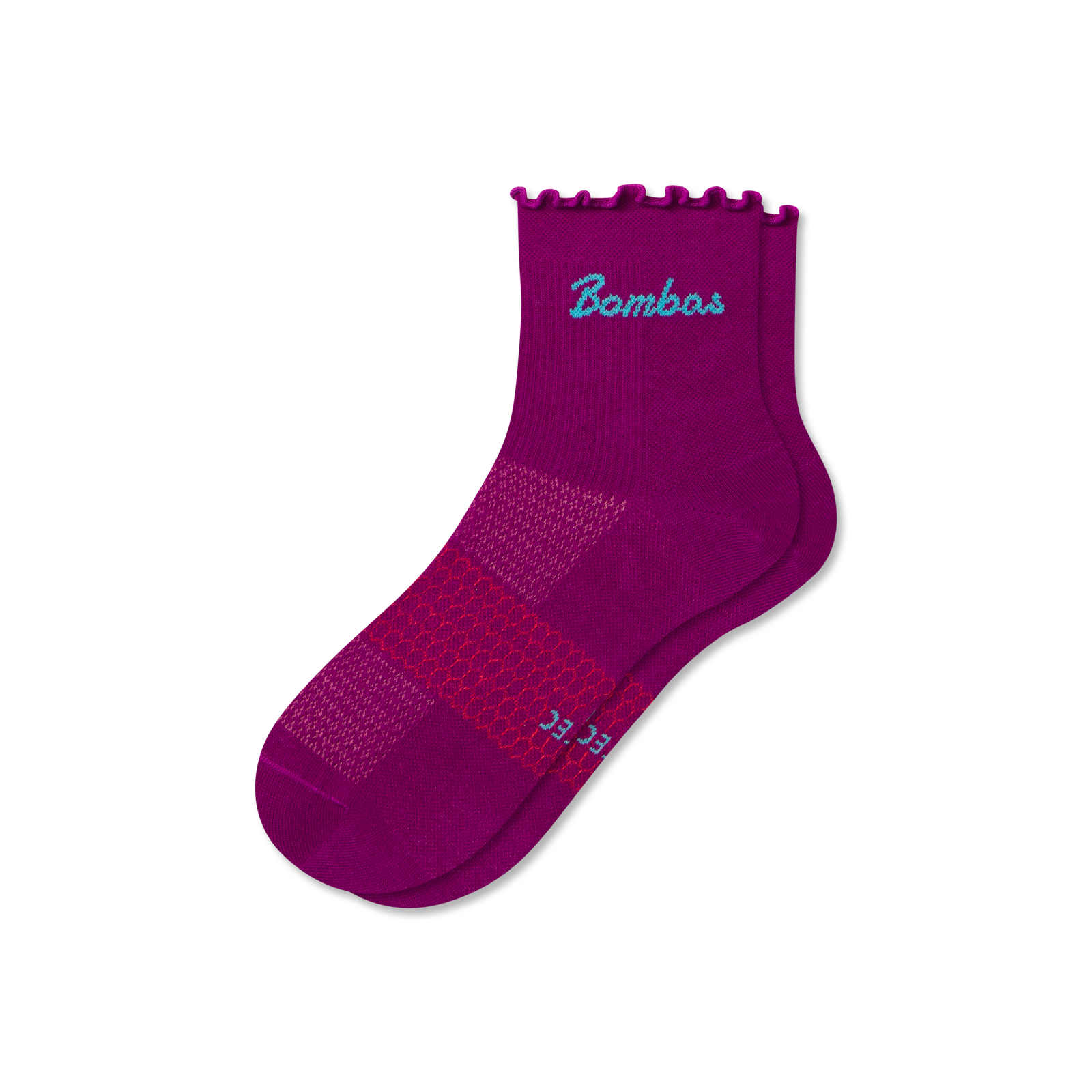 Ruffle Athletic Quarter Socks - vivid magenta L [9161]