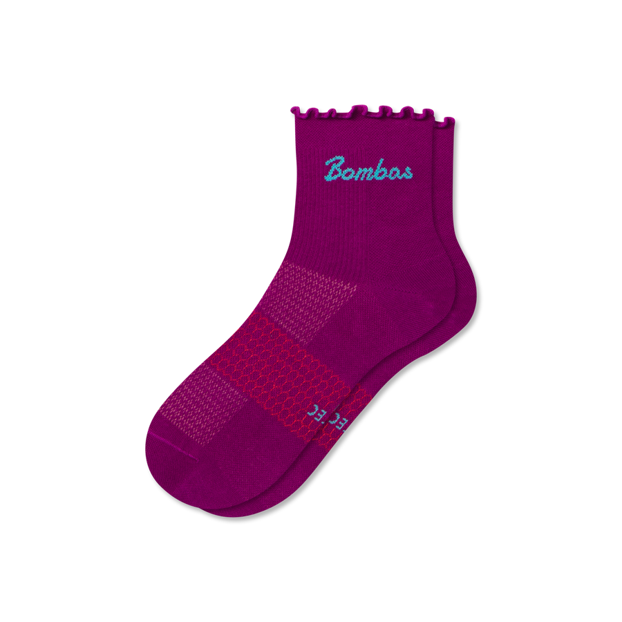Women’s UltraLite Ruffle Sport Quarter Socks - Active Low Cut Comfort