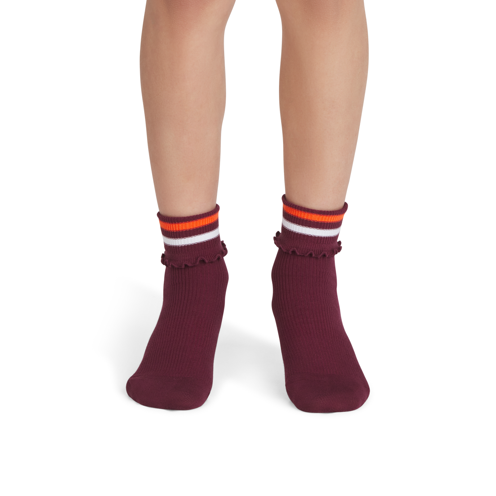Ruffle Rib Quarter Socks - port YO1 [9178]