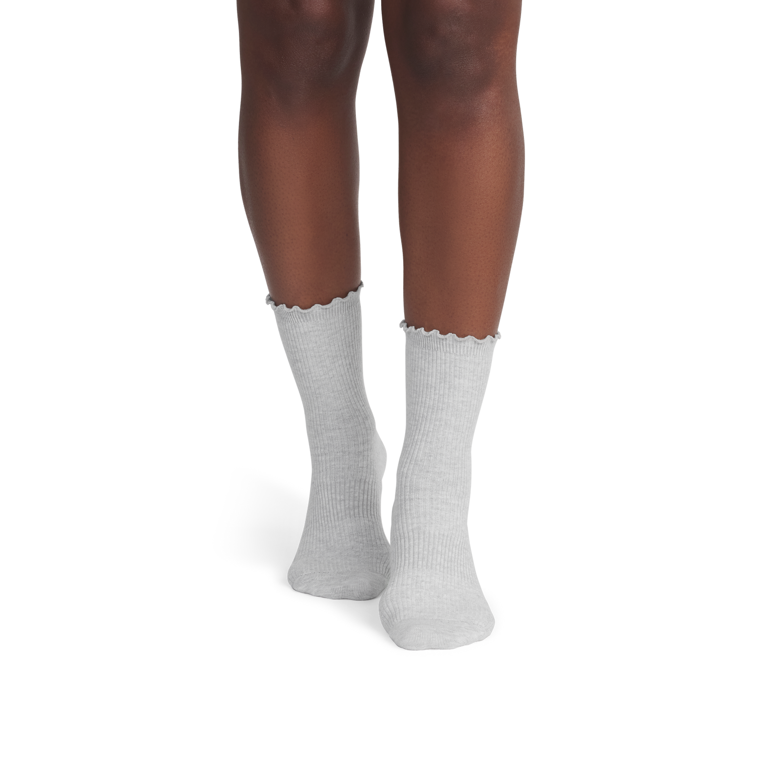 Ruffle Rib Half Calf - Light Grey Heather WO1 [9289]