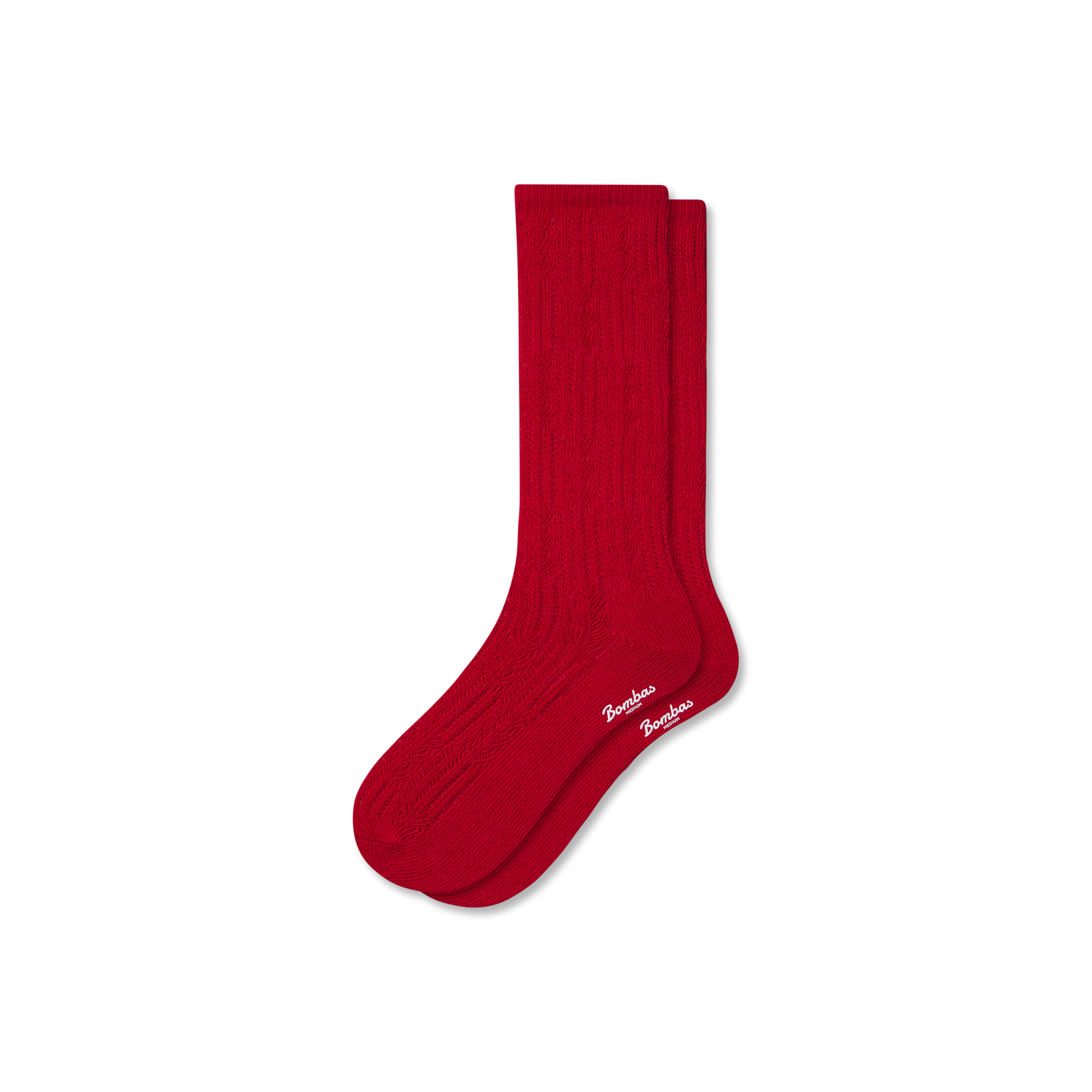 Pointelle Calf Socks - heritage red L [9728]