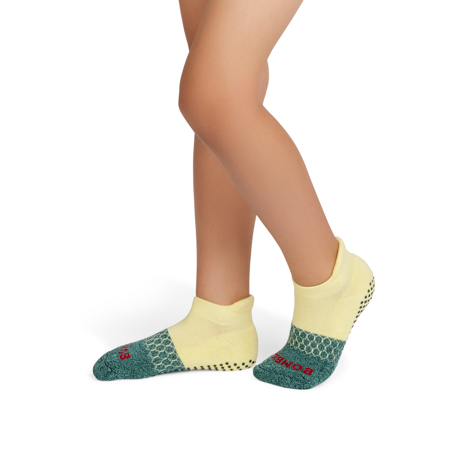 Toddler Gripper Ankle Socks - celadon pale yellow OM1