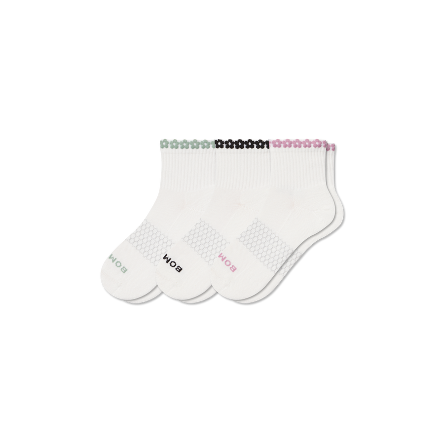 Women's Daisy Chain Quarter Sock 3-Pack - Soft Home Step