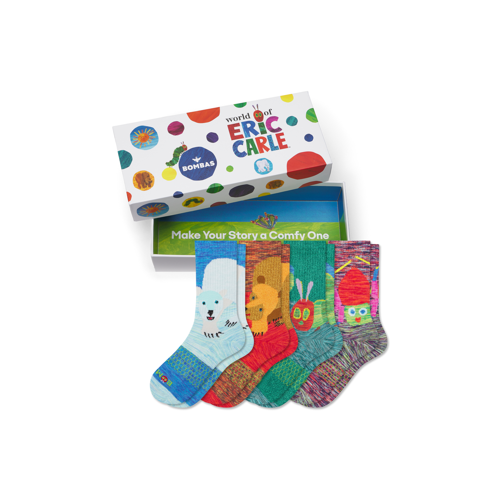 Youth Calf Sock 4-pack Giftbox - eric carle mix L [9879]