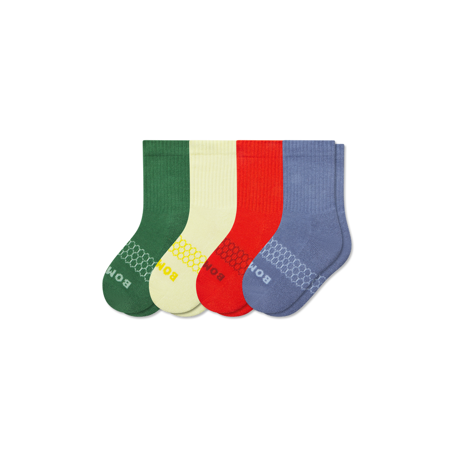 Junior Solids Calf Sock 4-Pack - Breathable Trail Support