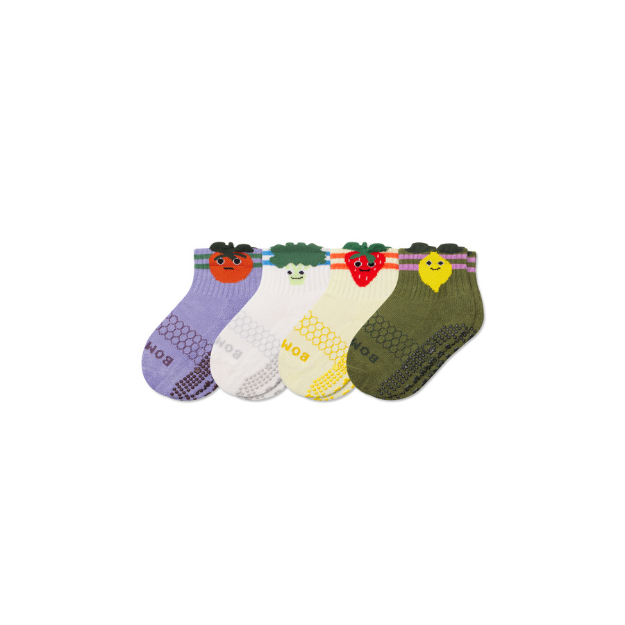Toddler Fruits & Veggies Calf Sock 4-Pack - Light Weekend Pair