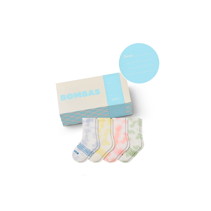 Junior Celebration Calf Sock 4-Pack Gift Box - Family Gift Setup