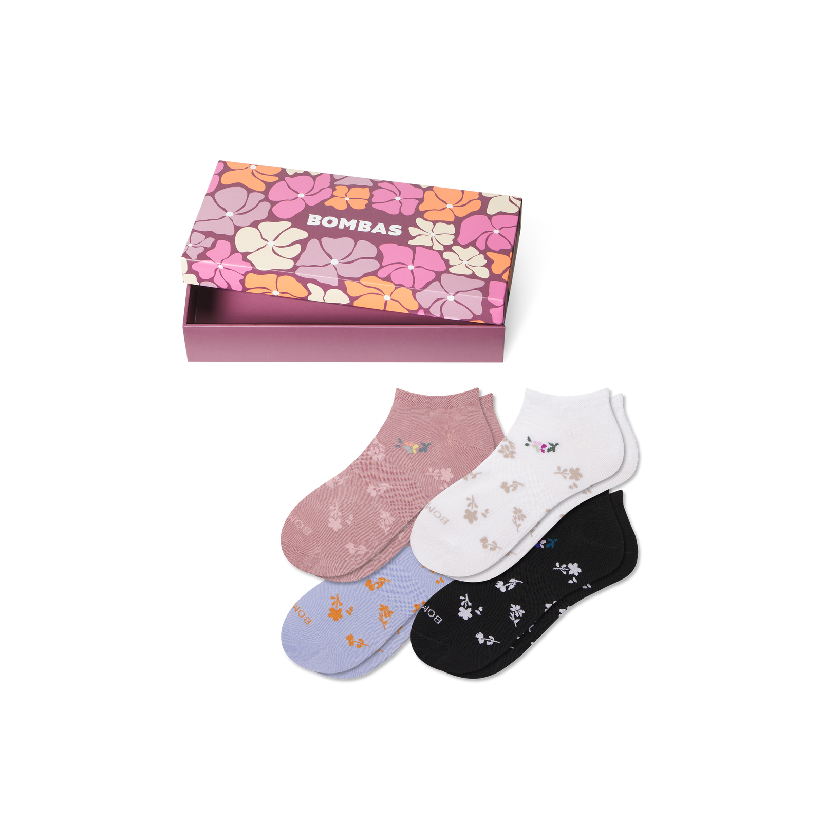 Mother’s Day Lightweight Ankle Sock 4-Pack Gift Box - Floral Mix L [9228]
