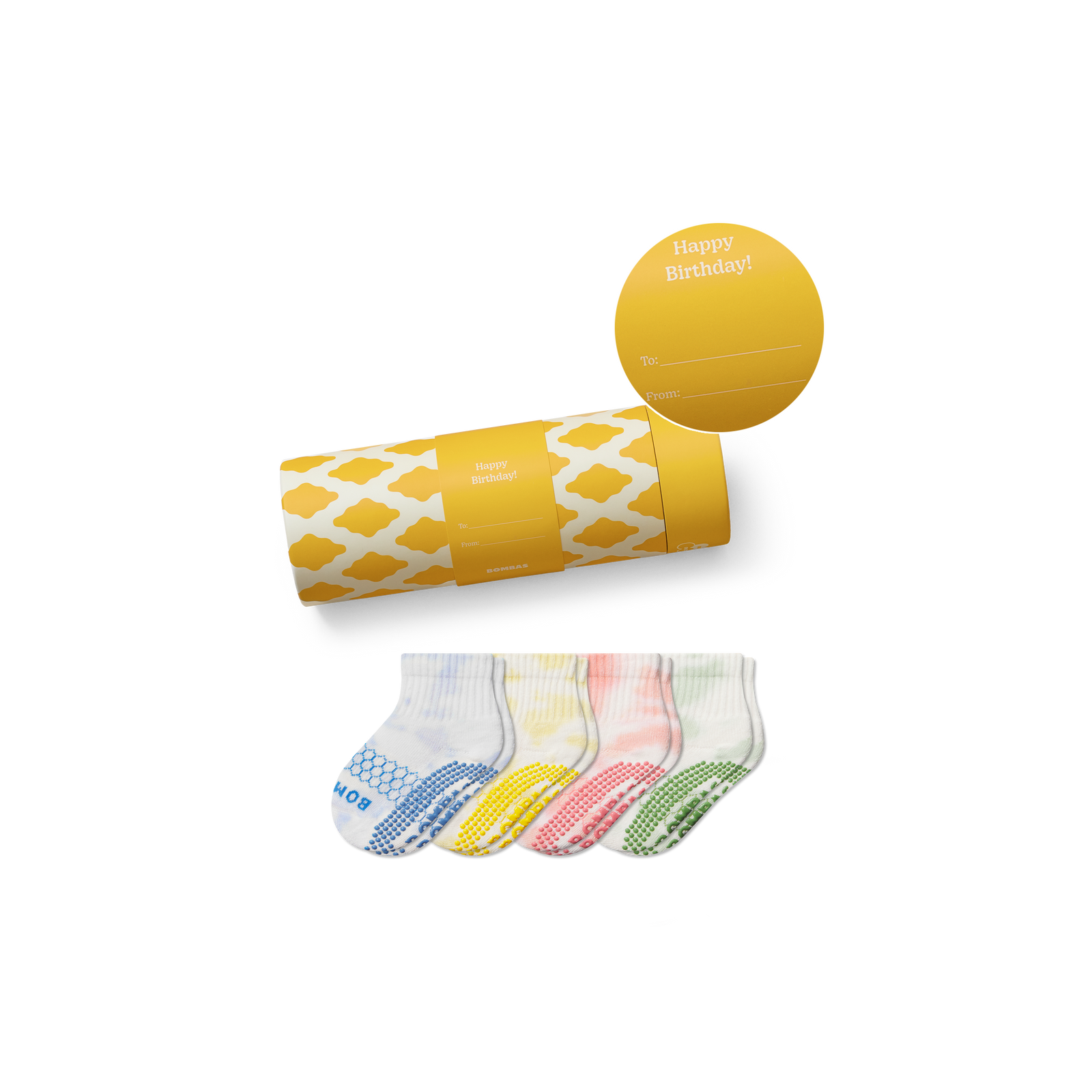 Toddler Celebration Gripper Calf Sock 4-Pack Gift Box - Happy Birthday L [10550]