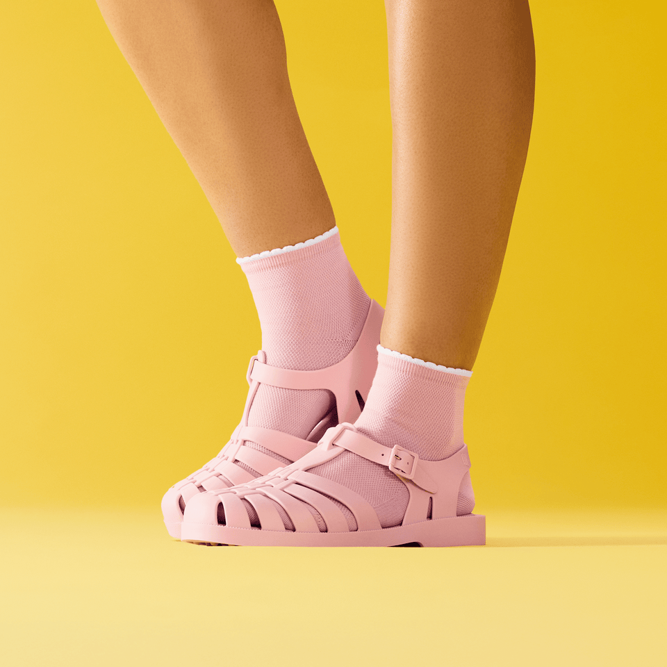 Scallop Cuff Quarter Socks - Pink Lily WO [LIFESTYLE] [8837]