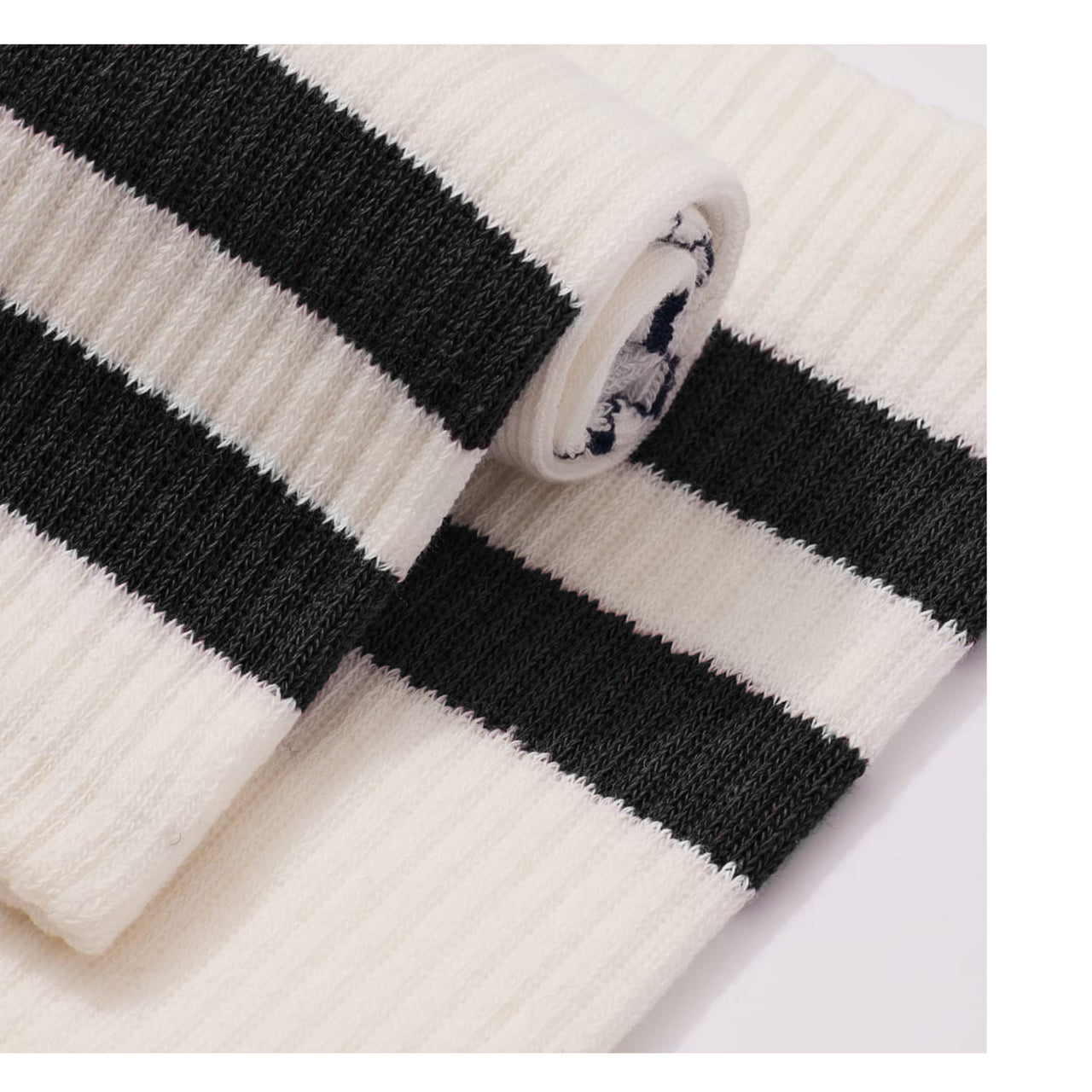 Vintage Stripes Half Calf Socks - Black Detail [Lifestyle]