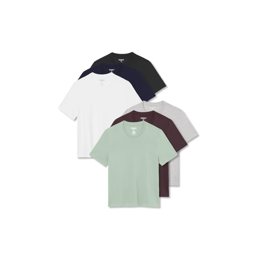 Women's Pima Cotton Crew Neck T-Shirt 6-Pack - Easy Crew