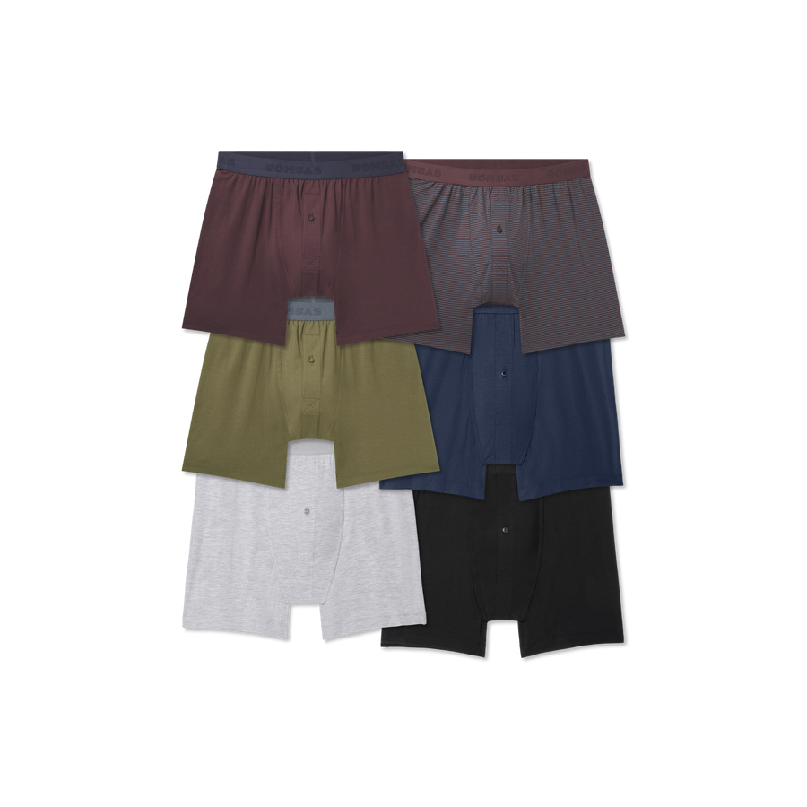 Men's Cotton Modal Blend Boxer 6-Pack - Fresh Core Ease