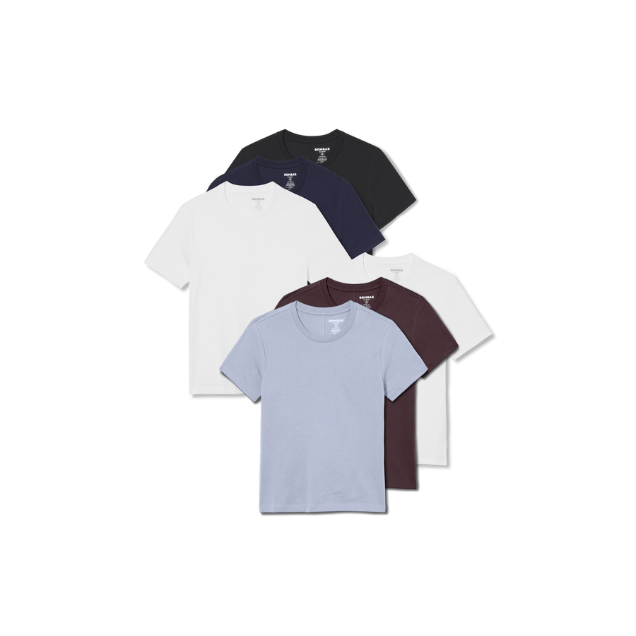 Women's Pima Cotton Slim Crew Neck T-Shirt 6-Pack - Weekend Staple