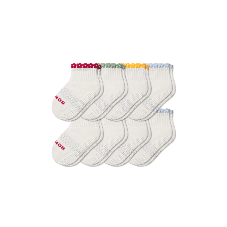 Toddler Daisy Chain Gripper Calf Sock 8-Pack - Weekend Hike Cushion