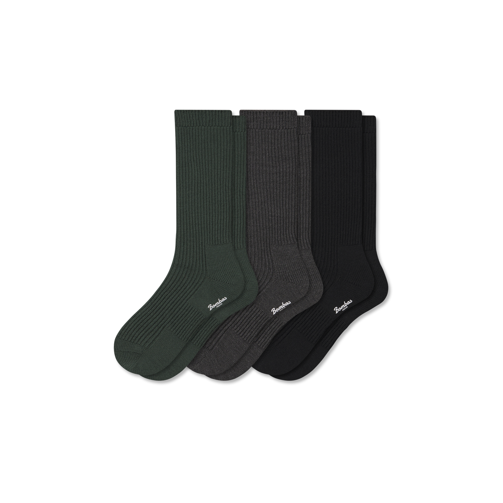 Men's Merino Cashmere Blend Calf Sock 3-Pack - Balsam Grey Mix L