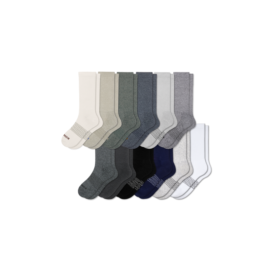 Men's Marl Calf Sock 12-Pack - Steady Office Comfort