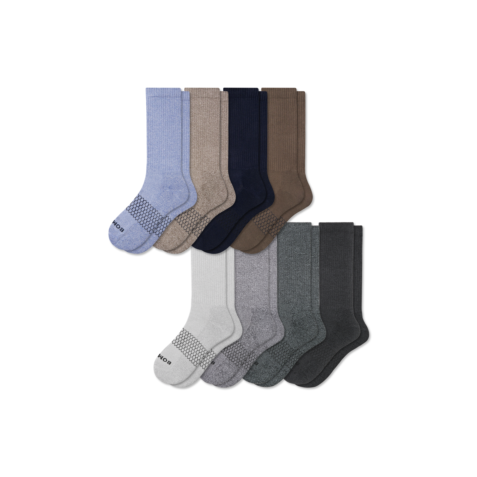 Men's Marl Calf Sock 8-Pack - Birch Blue Mix L