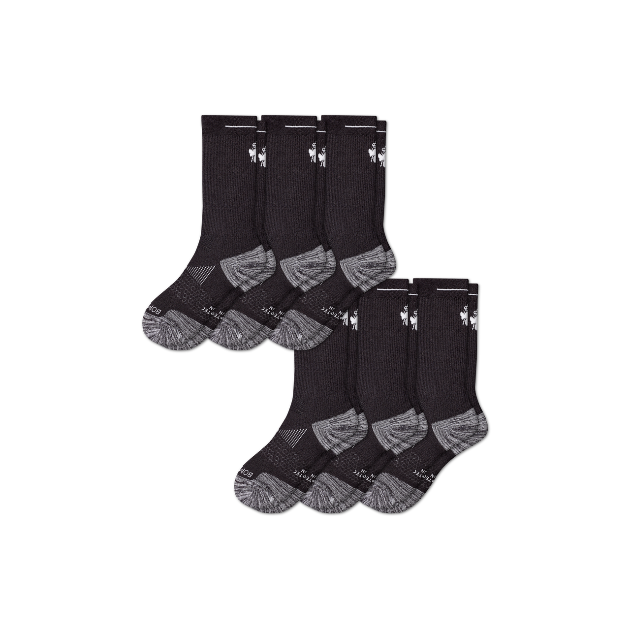 Men's Running Calf Sock 6-Pack - black-bee - 21