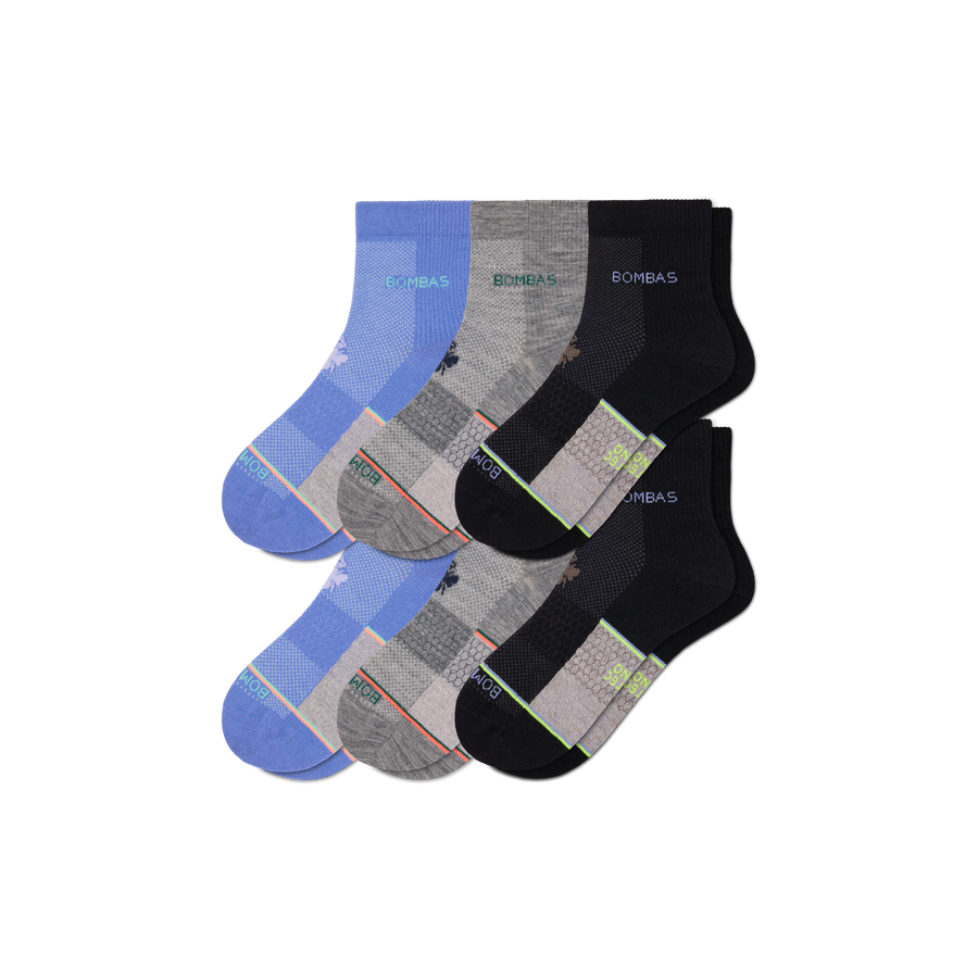 Men's UltraLite Sport Merino Wool Blend Quarter Sock 6-Pack - Light Low Cut Wear