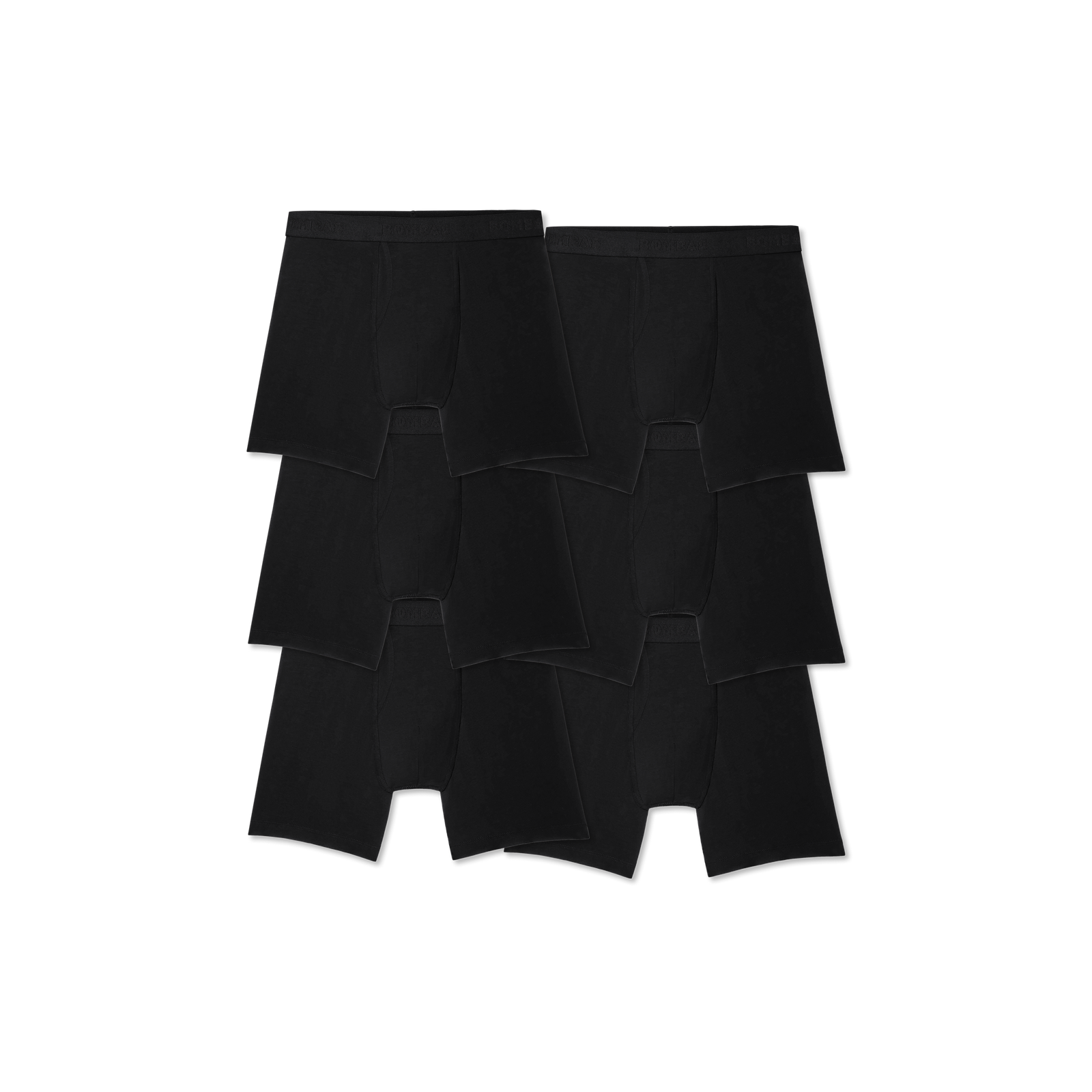 Men's Cotton Modal Blend Boxer Brief - Classic Fly 6-Pack - Black L
