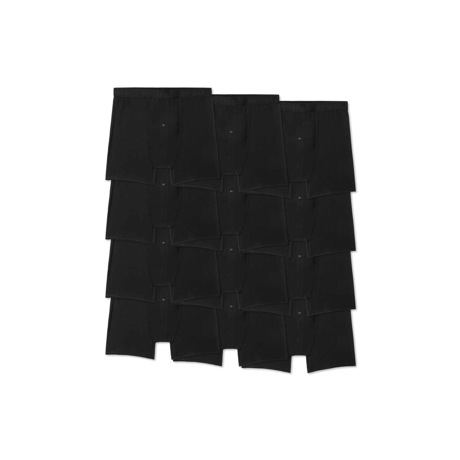 Men's Cotton Modal Blend Boxer 12-Pack - Black L