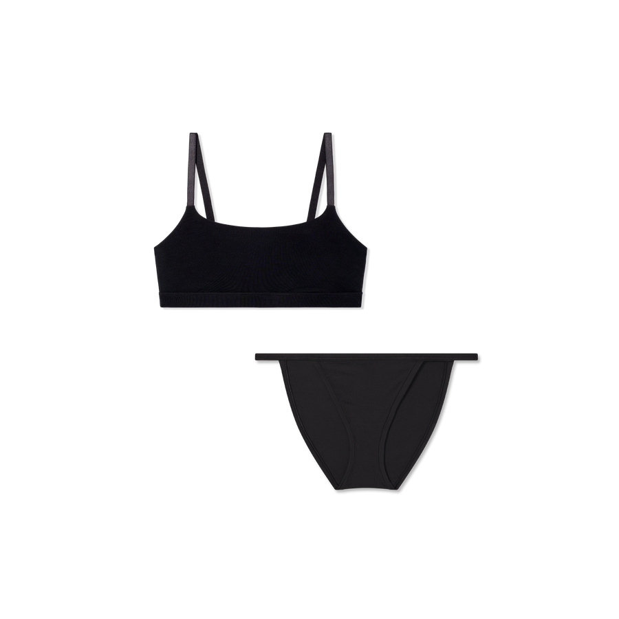 Women’s Super Soft Scoop Bralette + String Bikini Pack - Lounge Fit