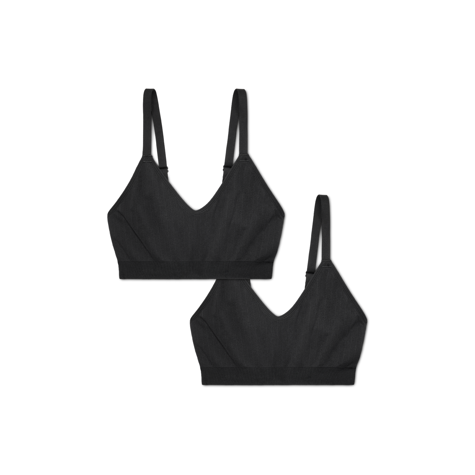 Women's Seamless Scoop Bralette 2-Pack - Black L