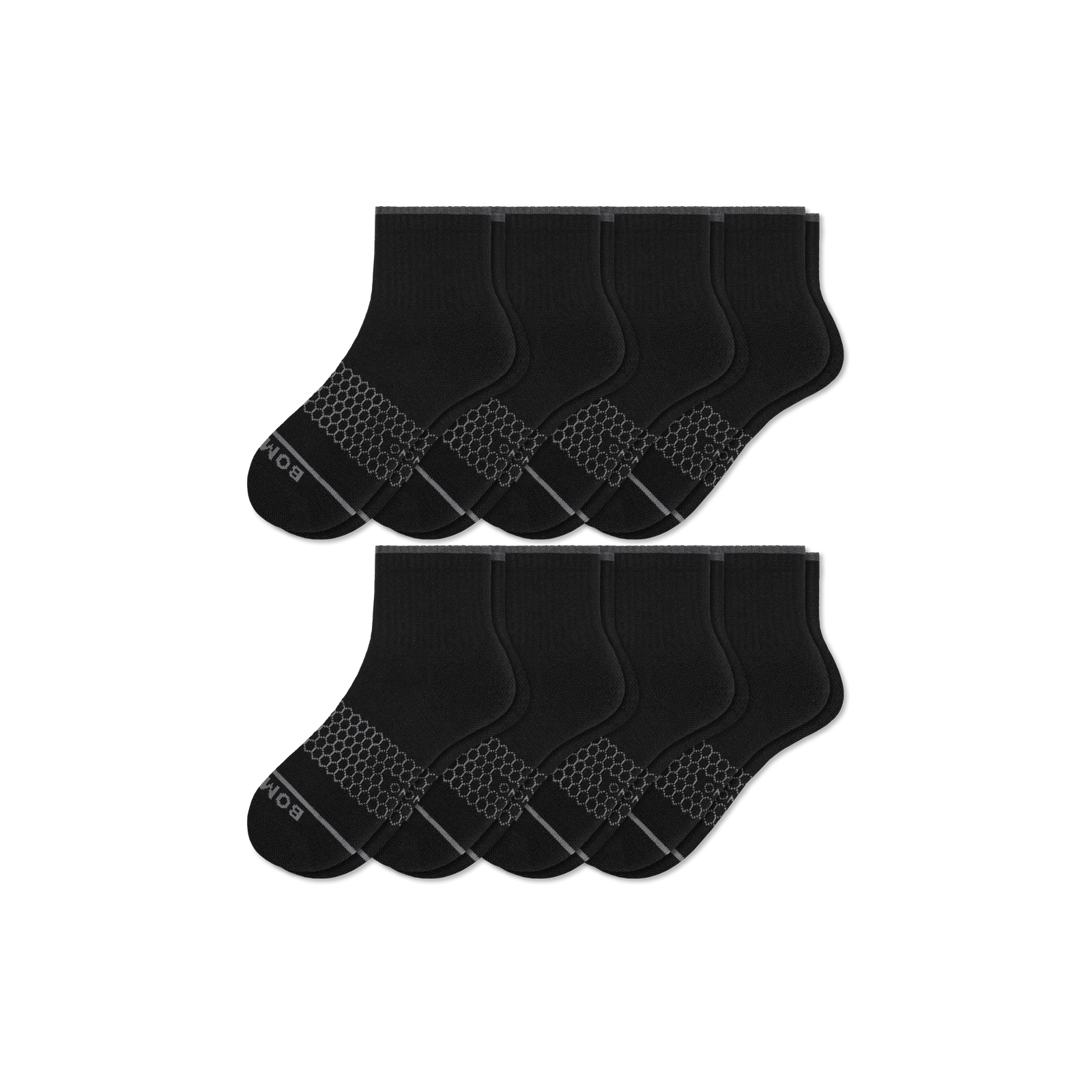 Merino Wool Blend Quarter Sock 8-Pack - black mix L