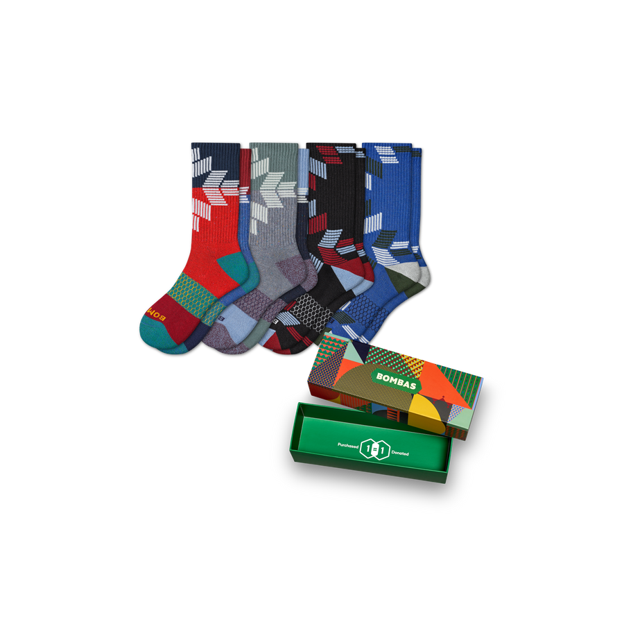 Men's Snowflake Calf Sock 4-Pack Gift Box - Simple Home Stash