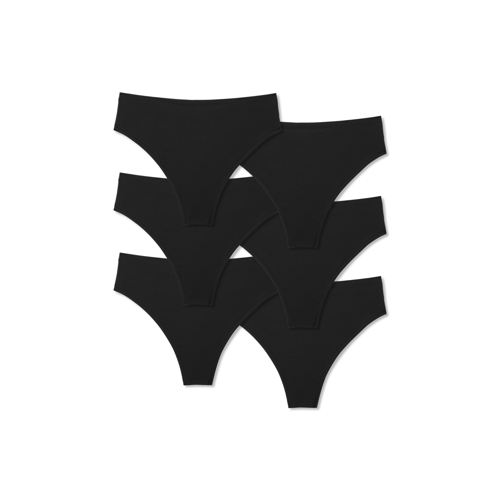 Women's Super Soft Thong 6-Pack - Black Pack L