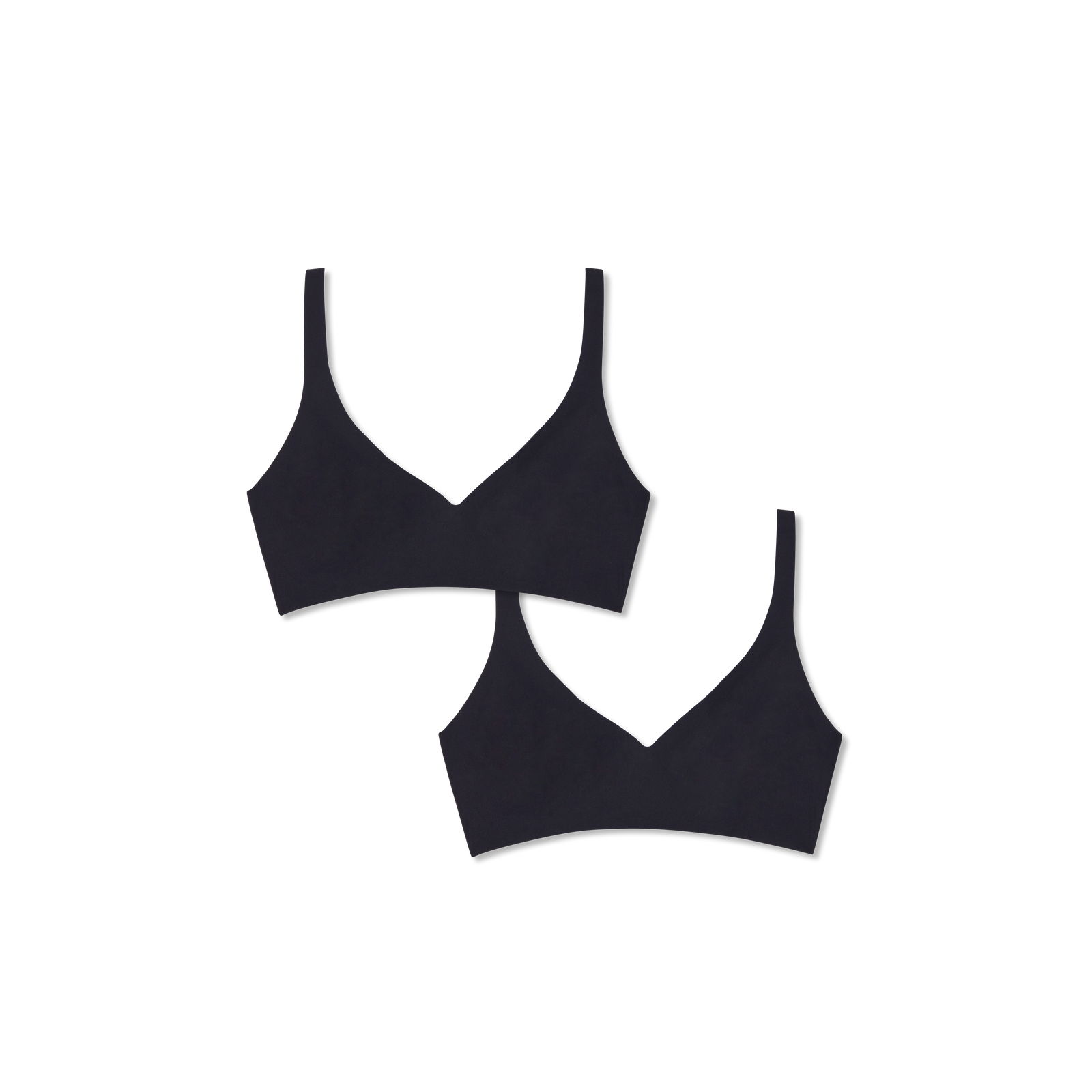 Womenâ€™s No Show Plunge Bralette 2-Pack - Black Pack Mix L