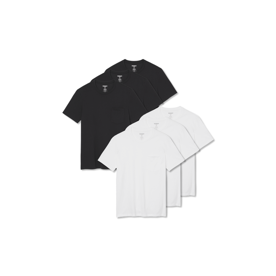 Men's Pima Cotton Pocket Crew Neck T-Shirt 6-Pack - Smooth Tank Ready