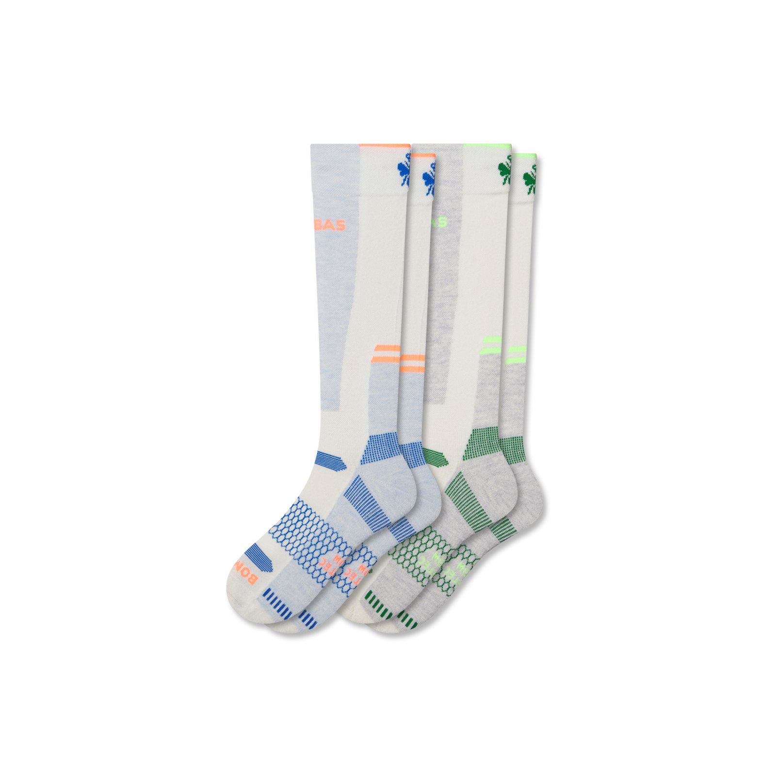Men's Mid-Cushion Merino Wool Blend Ski & Snowboard Sock 2-Pack - Blue Feather Mix L