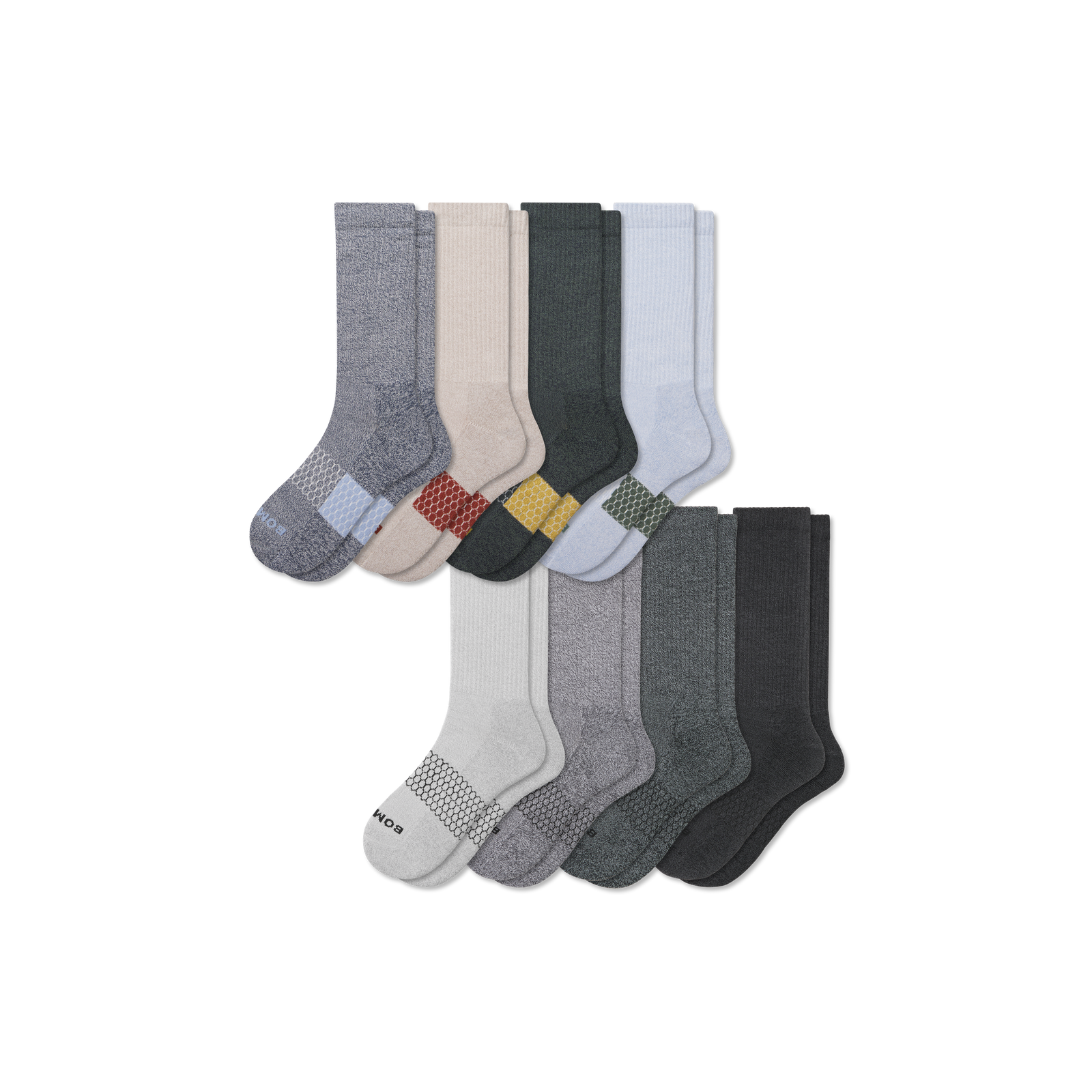 Men's Calf Sock 8-Pack - Blue Rust Marls Mix L
