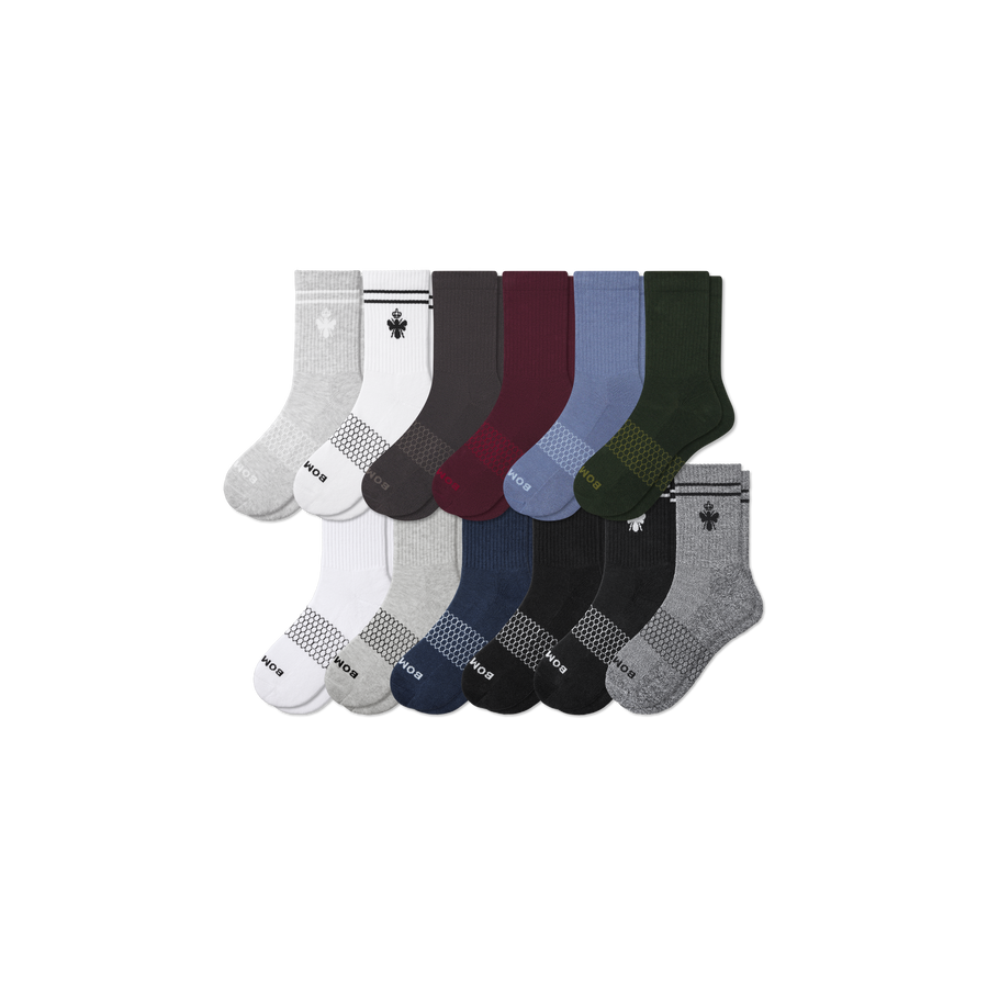 Men's Half Calf Sock 12-Pack - Breathable Hike Move