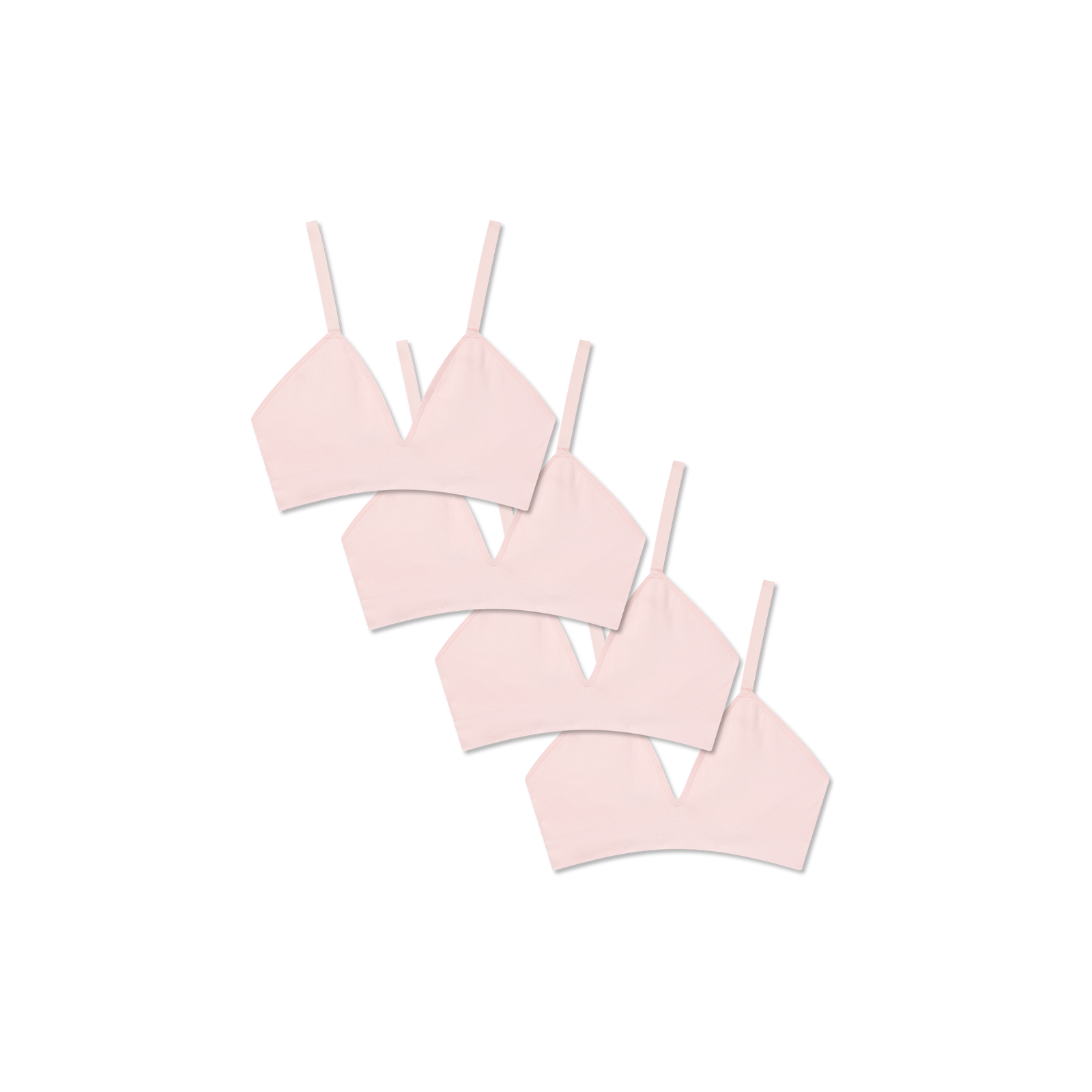 Women's Seamless Triangle Bralette 4-Pack - Blush L