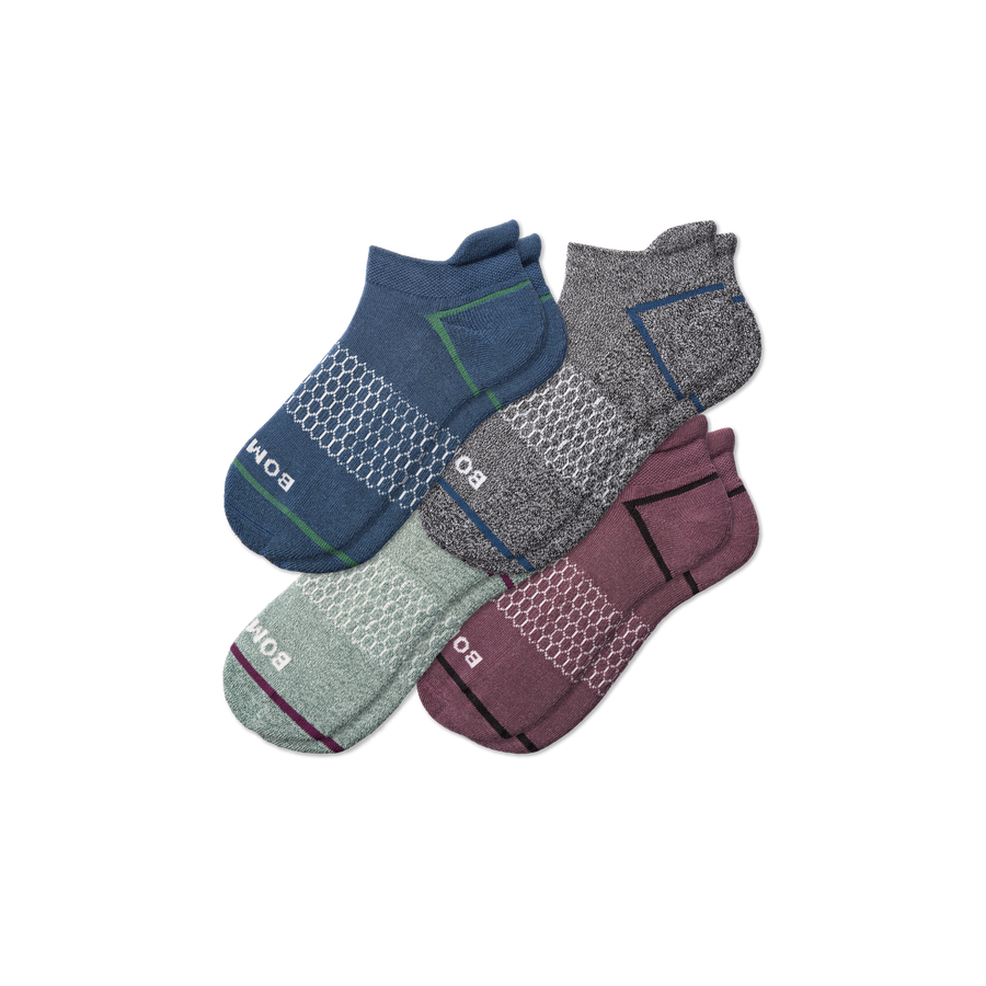 Men's Border Stripe Ankle Sock 4-Pack - Easy Low Cut Fit