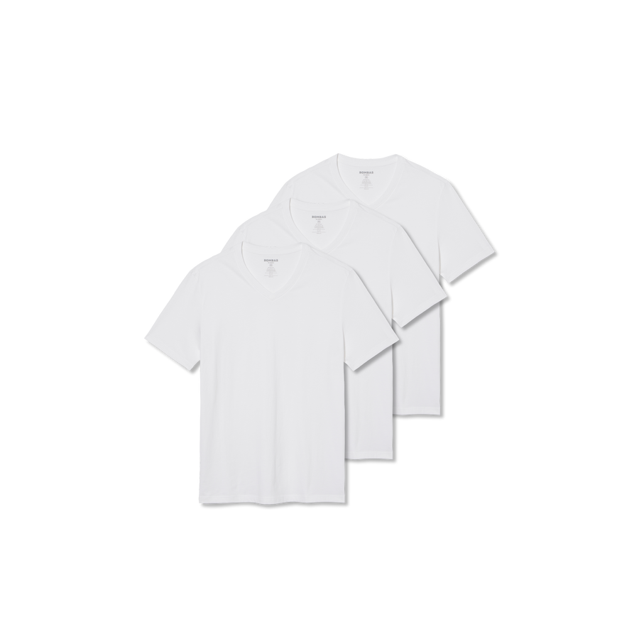 Men's Pima Cotton V-Neck T-Shirt 3-Pack - Classic Studio Wear
