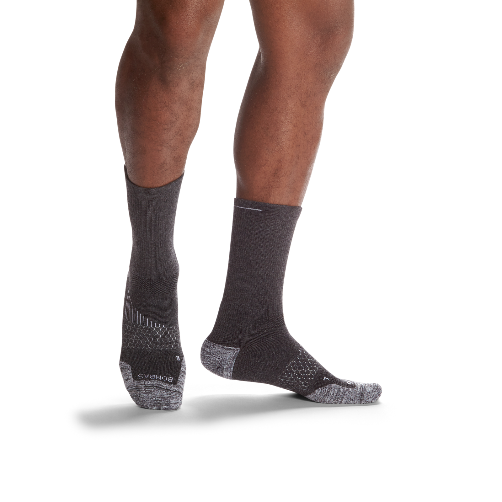 Men's Running Calf Sock 3-Pack - charcoal-bee - 38