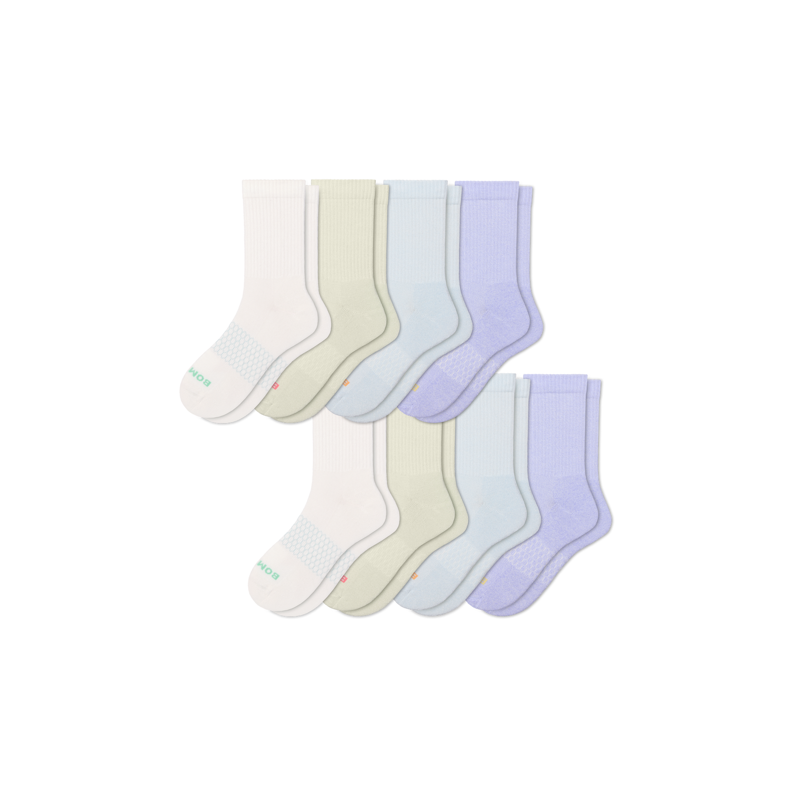 Women's Marl Half Calf Sock 8-Pack - cloud mint mix L