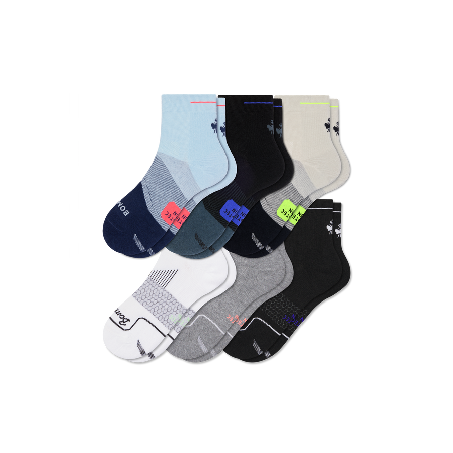 Men's Run Quarter Sock 6-Pack - Light Ankle Support